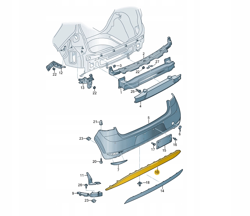 фото №15, Vw golf vii 5g диффузор спойлер r-line накладка dół 5g6807568n