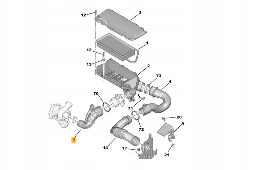 фото №2, Wąż труба воздухозаборник turbo toyota aygo 1.4 hdi