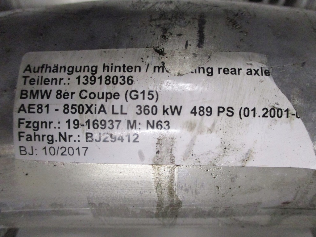 фото №6, Підрамник підрамник підрамник задня задня bmw 8 g15 17r