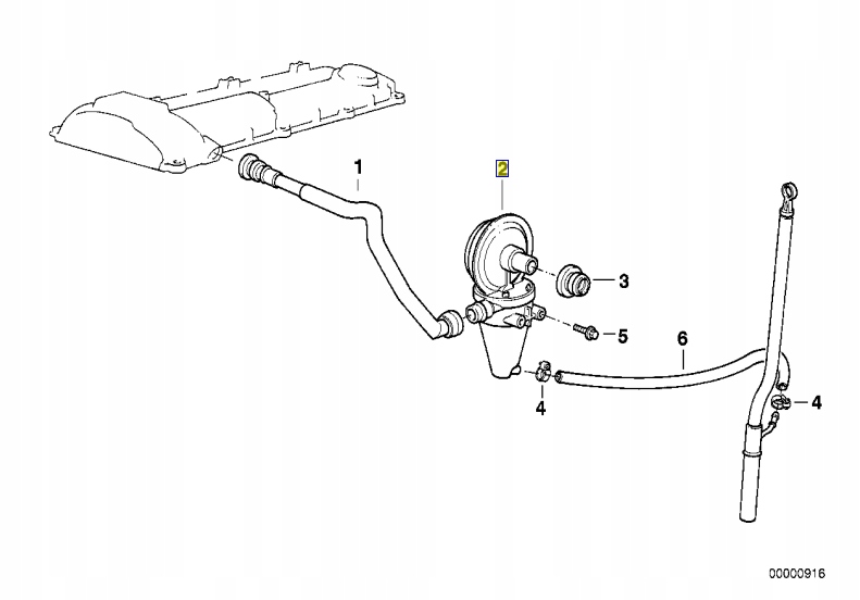 фото №13, Bmw e36 e39 z3 m50 m52 s52 оригинальная вентиляция картера клапан вентиляционный