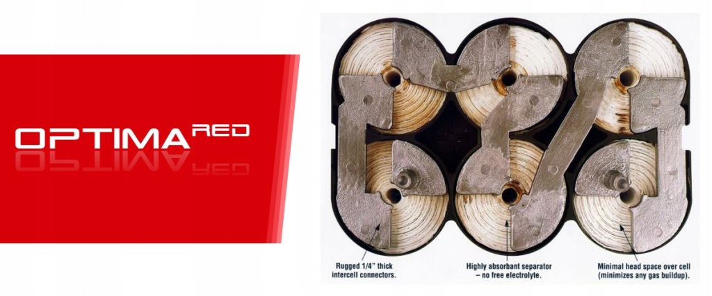 фото №5, Аккумулятор optima 50ah 1000a red top agm rtu4.2