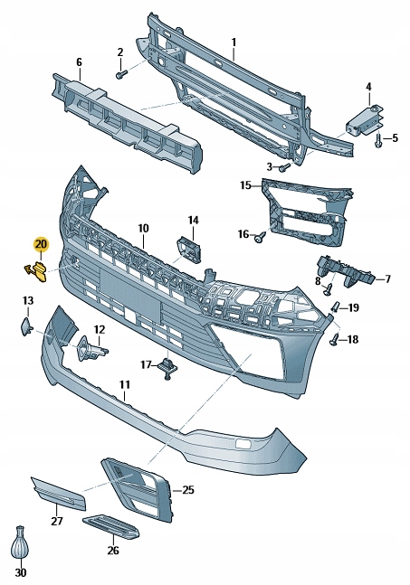 фото №2, Заглушка проушина фаркоп бампера vw crafter aso