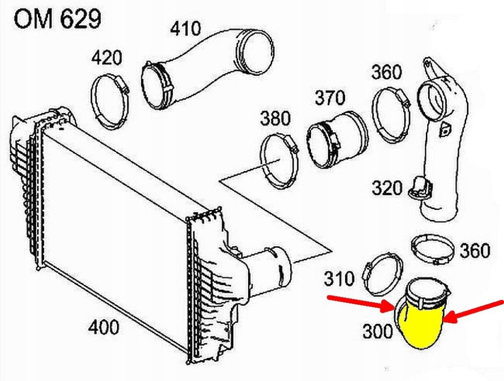 фото №6, Mercedes x164 gl420 gl450 cdi шланг труба пабтрубок  turbo интеркулер