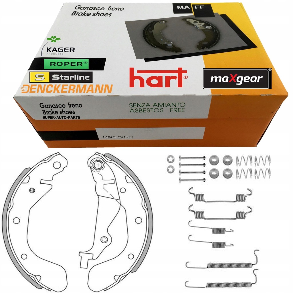 фото №1, Тормозные колодки +пружина chevrolet kalos aveo t200 t250 t255