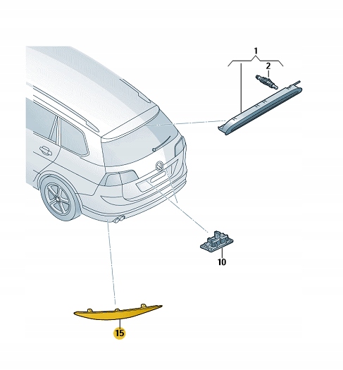 фото №2, Отражатель отражающий свет vw golf vii kombi правая