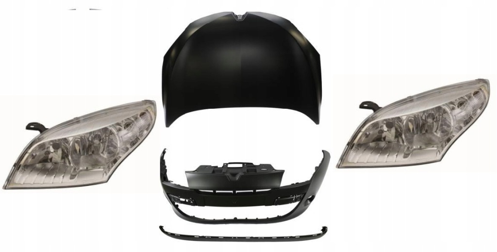 фото №1, Renault megane iii 2008 -maska/zderzak/lampy