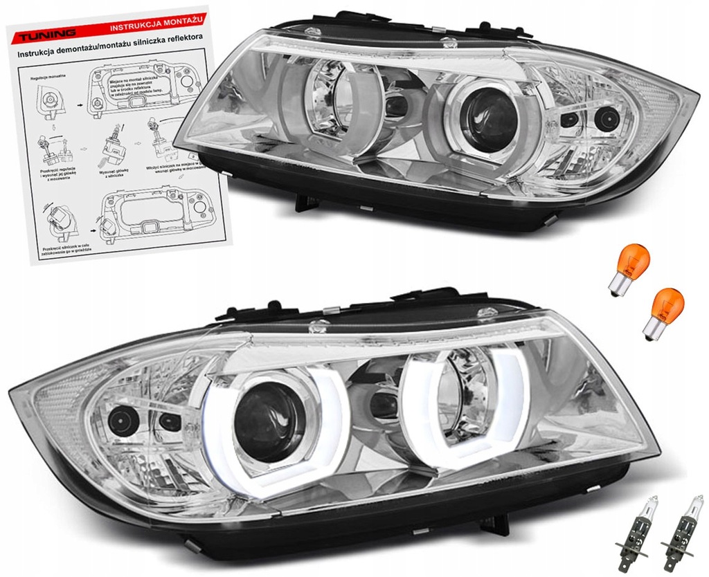 фото №1, Bmw 3 e90 лампы фары led кольца 3d d1s ксенон