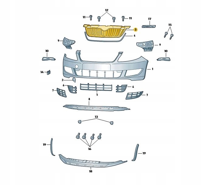 фото №2, Решітка решітка радіатора решітка skoda fabia 2 roomster