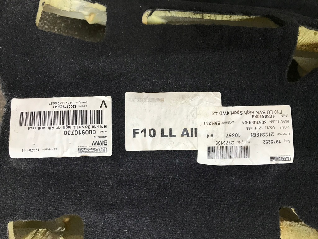 фото №4, Килимок обшивка bmw f10 f11 mpakiet перед задня