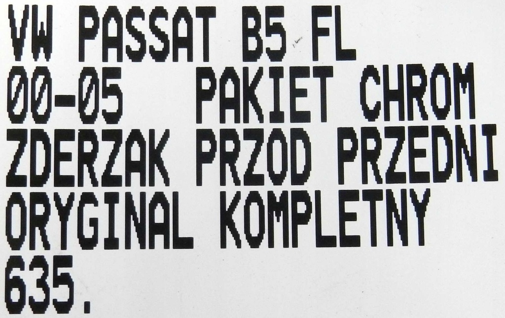 фото №14, 635.zderzak перед передній vw passat b5 fl хром