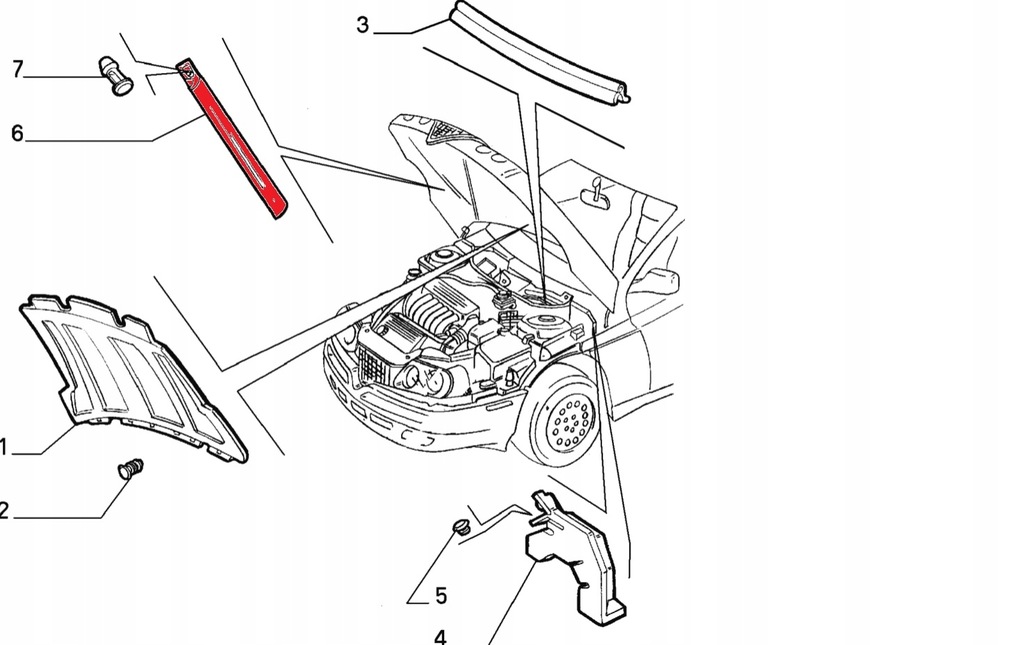 фото №3, Alfa romeo gtv spider 916 прокладка капот двигуна
