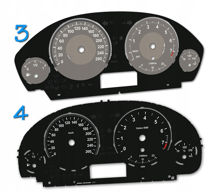 фото №13, Bmw seria 4 f32 f33 f36 тормозные диски спидометра приборы заменитель с mph na км/ч