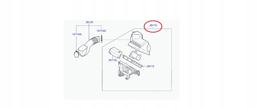 фото №1, Корпус фильтра воздуха kia optima 2.0b 2015- oem