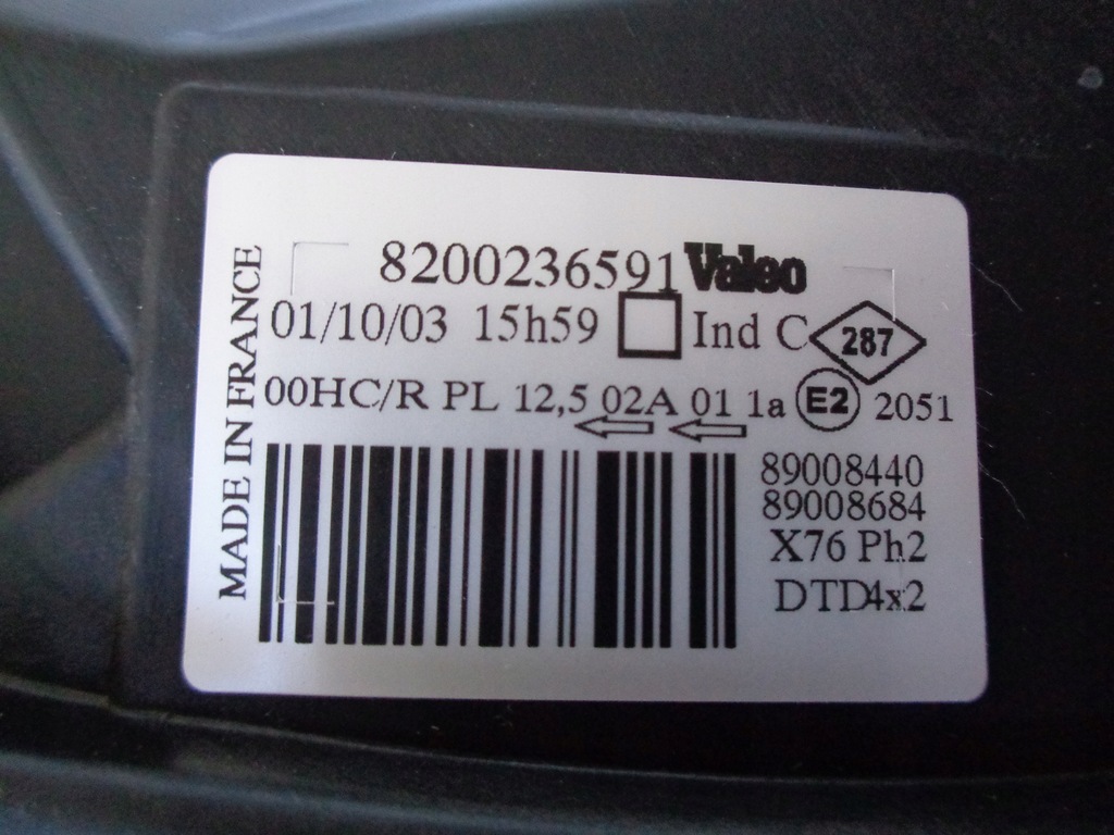 фото №5, Nowa лампа правая фара renault kangoo 03-