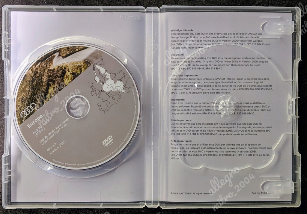 фото №1, Карта audi rns-e polska audi rns-e 2019 a4 b6 b7 a6