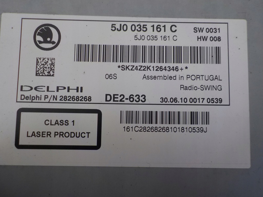 фото №3, Skoda fabia ii радио cd mp3 swing 5j0035161c