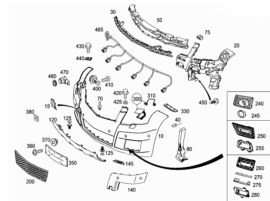фото №2, Решітка радіатора+ хром бампер led mercedes glk 2008-2012 przed lift права+ ліва nowa