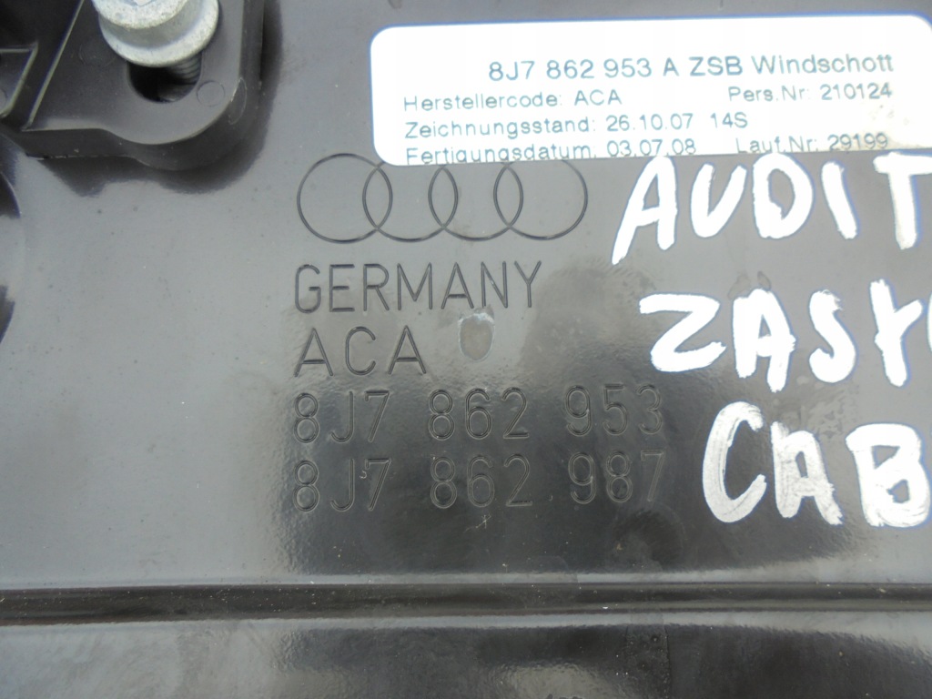 фото №7, Audi tt 8j0 2009 r-wiatrołap windschott 8j7862953