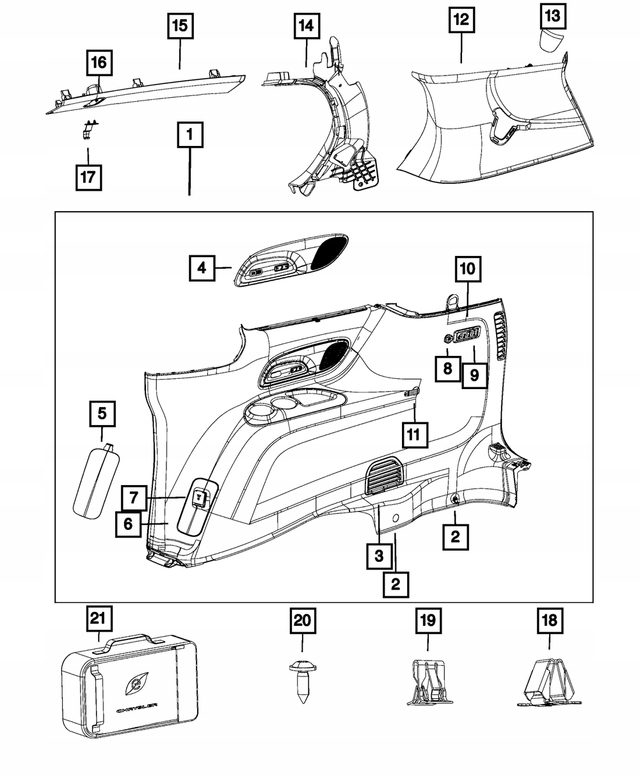 фото №2, Оббивка панель usb chrysler pacifica