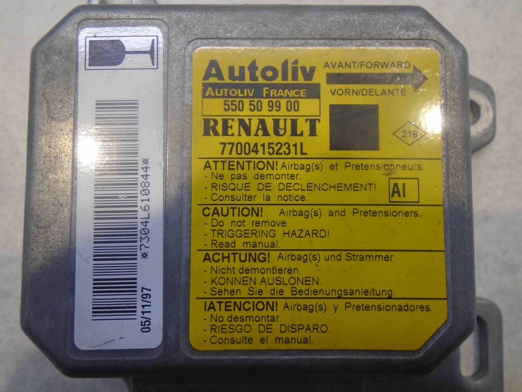 фото №4, Модуль датчик подушок renault scenic i 7700415231l