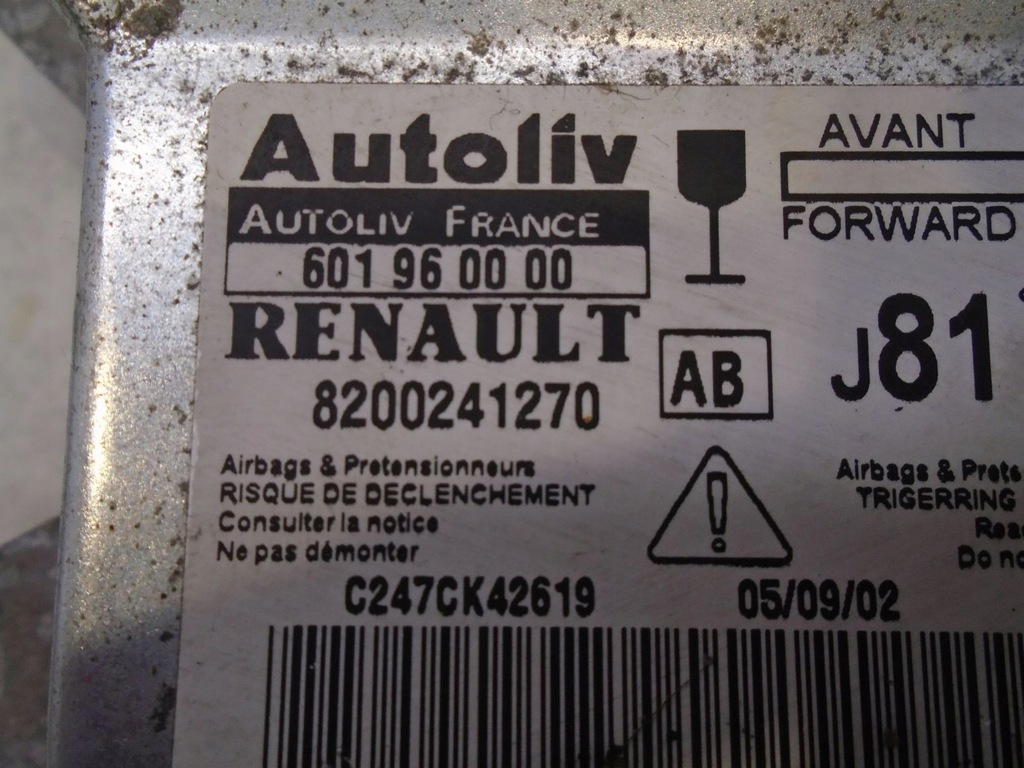 фото №5, Датчик подушка безпеки renault espace iv 2.2 dci 8200241270