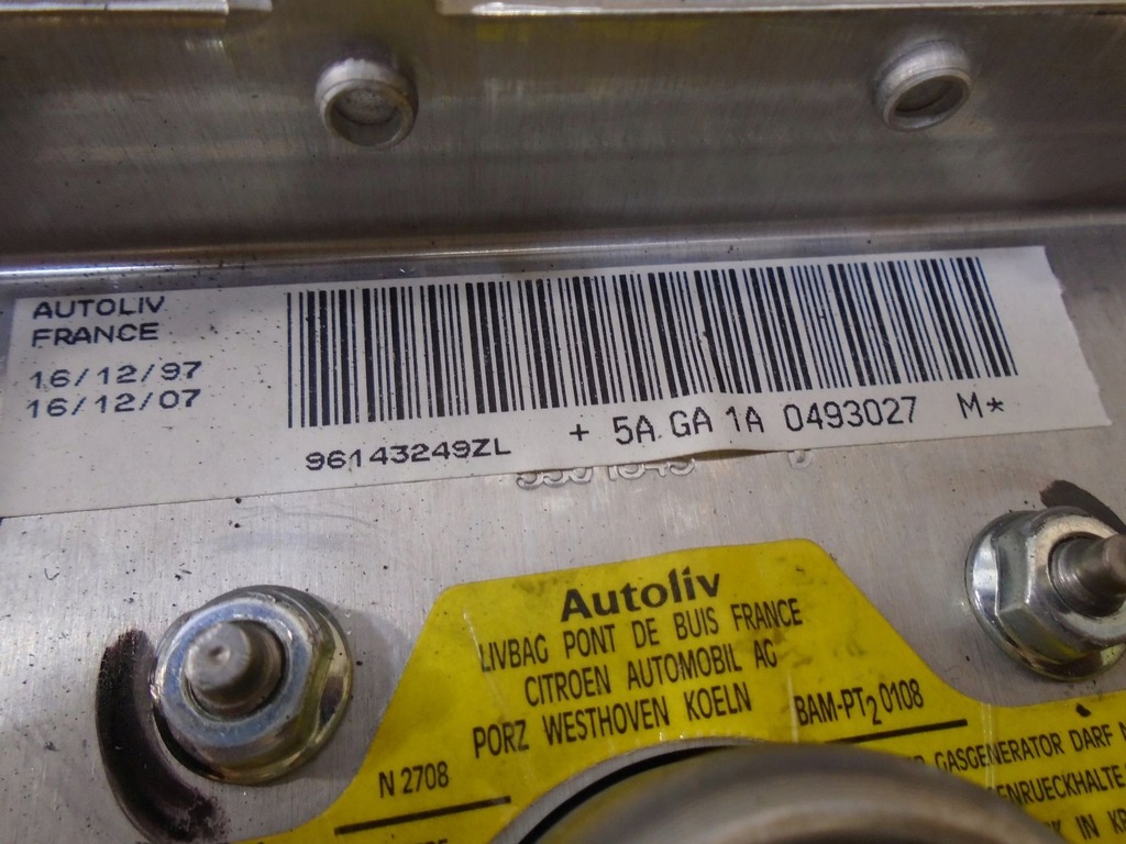 фото №4, Подушка безопасности водителя citroen evasion 2.0 pb 96143249zl
