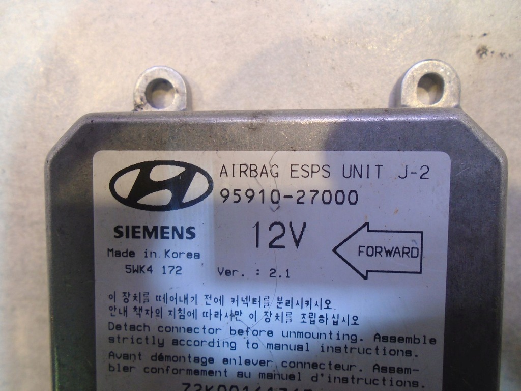 фото №4, Модуль подушка безопасности hyundai coupe i 2.0 95910-27000