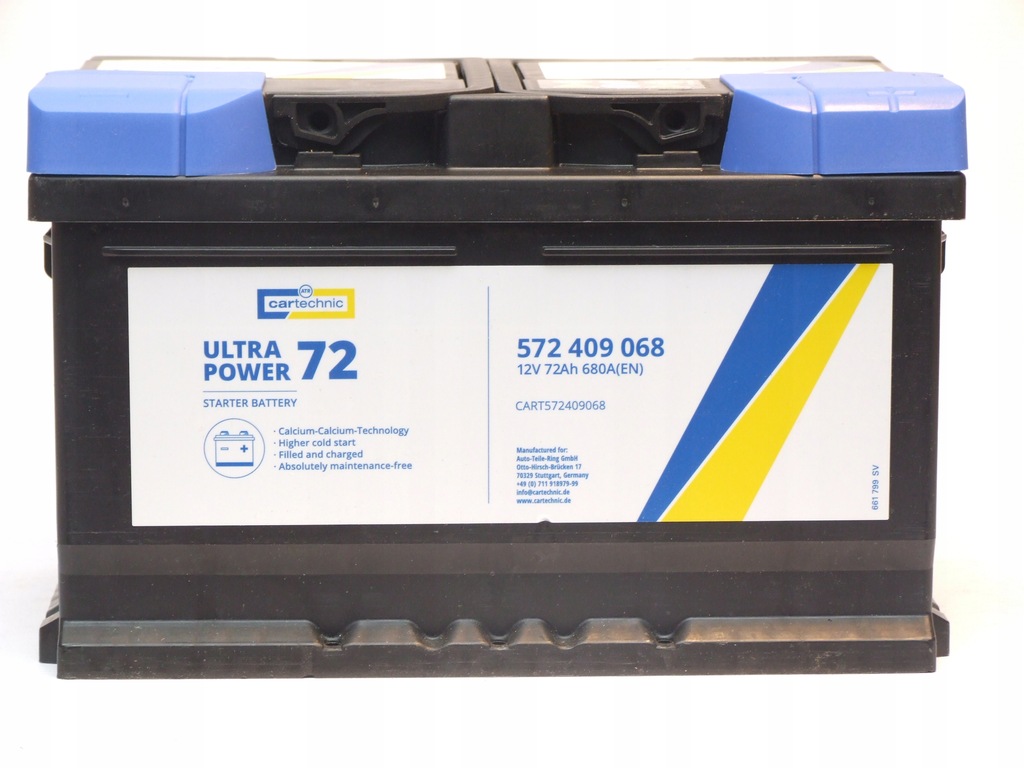 фото №1, Акумулятор cartechnic 12v 72ah en 680a p +