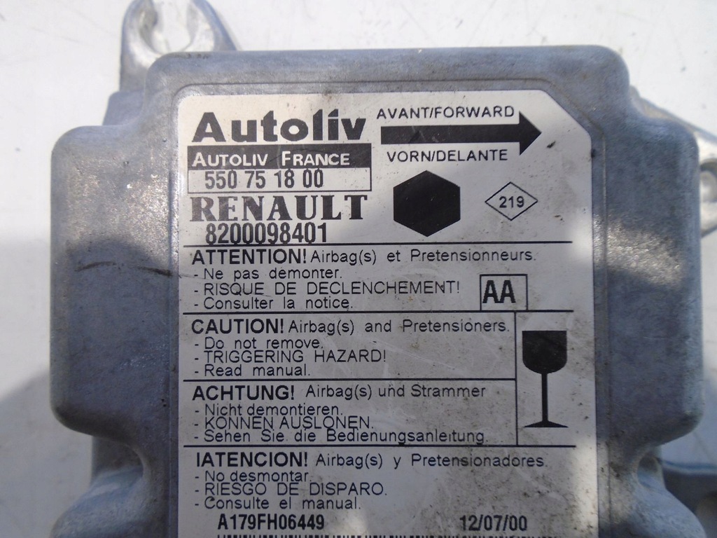 фото №4, Модуль подушка безопасности renault kangoo i 8200098401