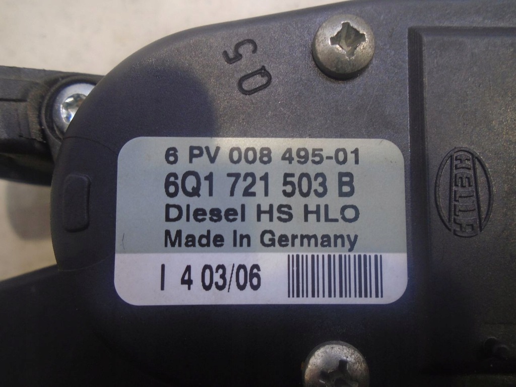 фото №8, Потенціометр газу skoda fabia 1.9 tdi 6q1721503b