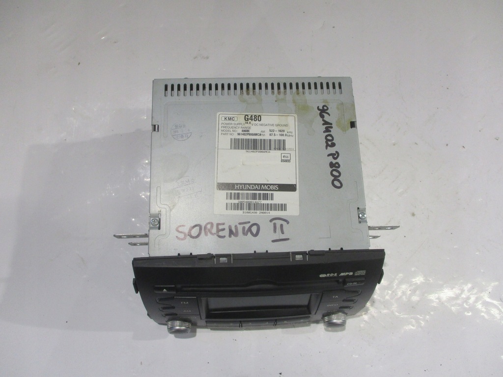фото №2, Радио радиопроигрыватель cd mp3 kia sorento ii 961402p800