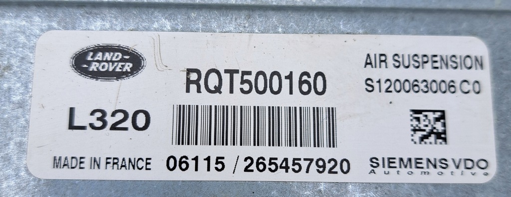 фото №3, Range rover sport l320 2.7 td модуль блок керування підвіска rqt500160