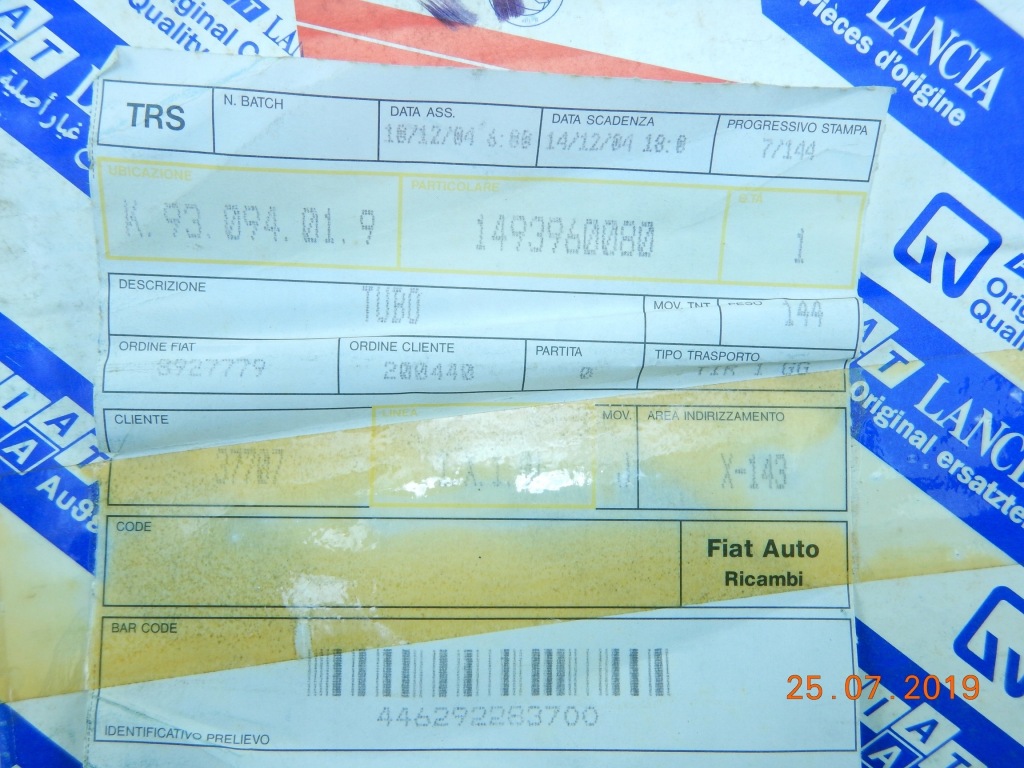 Шланг трубка выхлопных газов fiat ulysse -10 2.2 jtd / 1493960080 с Разборки