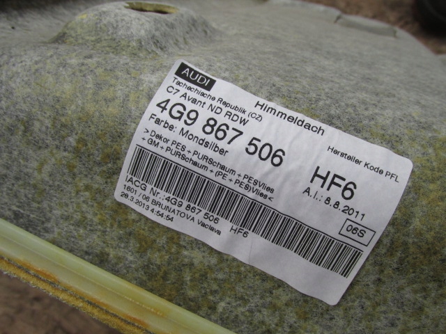 фото №7, Audi a6 c7 2013r. allroad kombi avant потолок 4g9867506 mondsilber