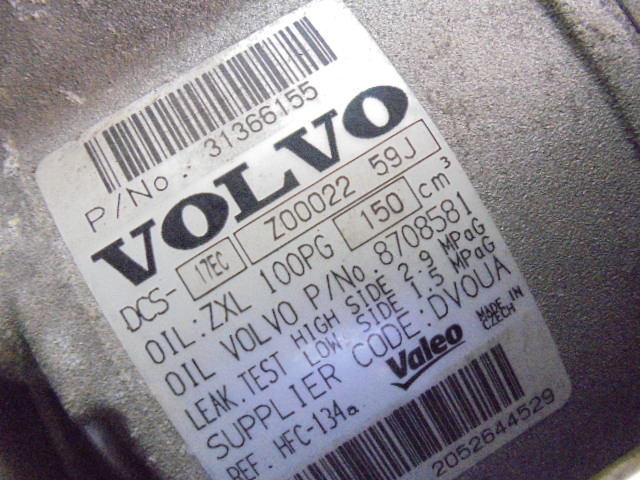 фото №9, Volvo s60 2 ii компрессор кондиционера 31366155 2,5b