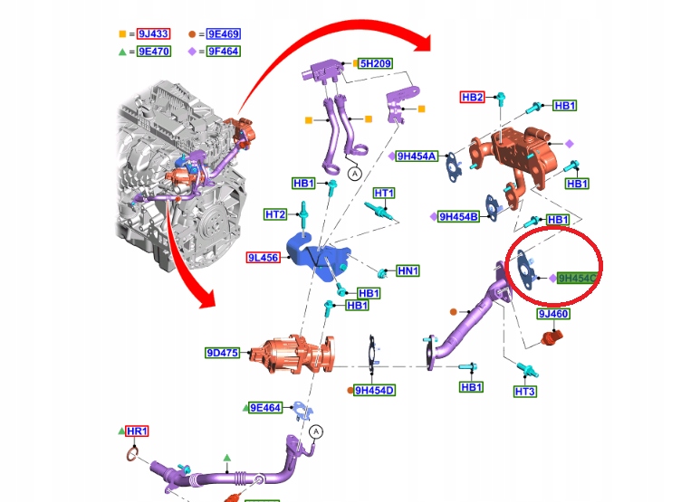 фото №10, Прокладка радіатора egr edge 2018 - escape 2020 _ 2401505 _ k2ge-9d468-bb
