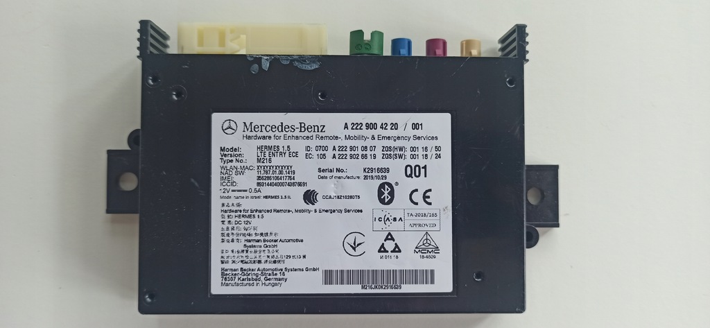 фото №1, Mercedes glc x253 c253 модуль bluetooth a2229010807