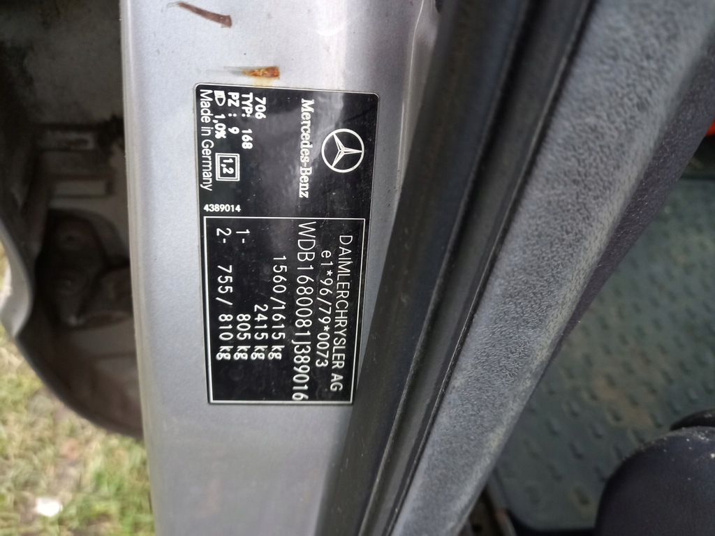 фото №13, Двигатель kompletny с форсунки mercedes a168 99r 1.7 cdi дизель 90kw