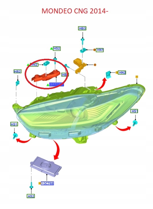 фото №11, Кронштейн лампи праве ford mondeo fusion mk5_ 1922342 _ ds73-13a004-ba