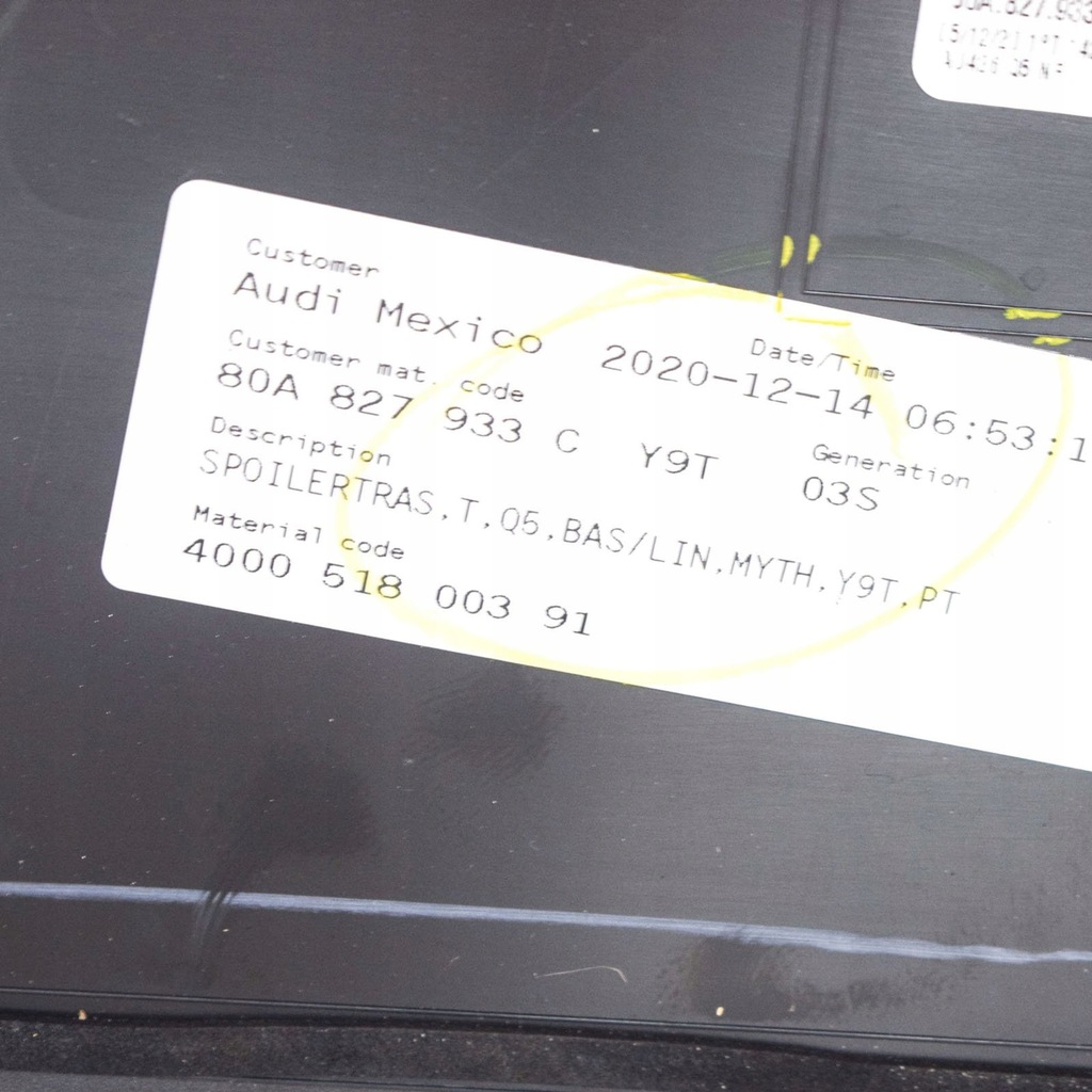 фото №9, Audi q5 sq5 2021 спойлер кришки задній / багажника