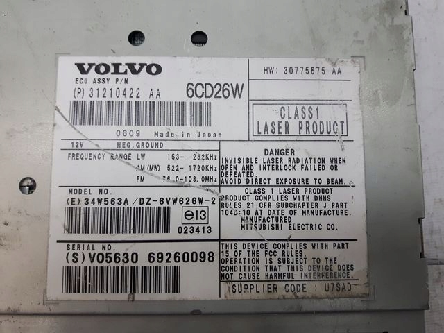 фото №5, Volvo xc90 lift чейнджер считыватель cd 31210422aa