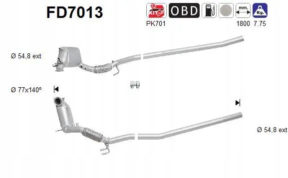 фото №2, Фільтр часток твердих fap dpf fd7013 as seat skoda