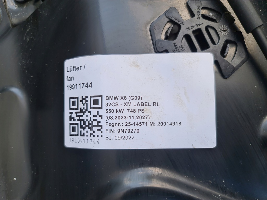 фото №12, Bmw g09 xm label pas передний усилитель передний радиатор 550kw 748ps