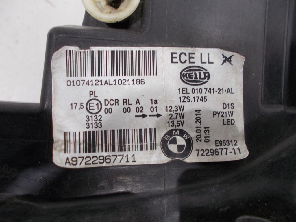 фото №13, Bmw оригінальний номер 7229677 лампа передня l