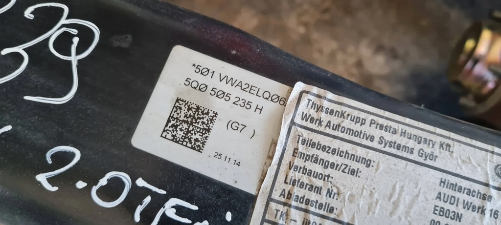 фото №16, S3 8v sedan a3 подрамник подрамник балка подвеска задняя 2.0 tfsi quattro