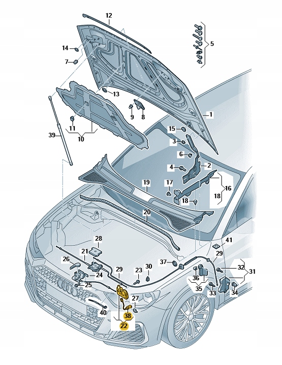 фото №1, Замок капот перед с переключателем audi q3 aso