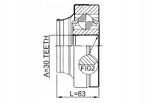 Шрус  полуось внутренний audi q7 2007-2015 ca febest Цена