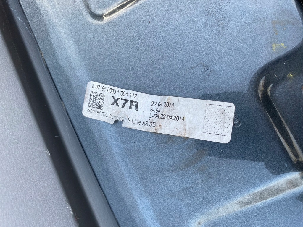 фото №7, Audi rs3 a3 8v кришка багажника задня задня sportback