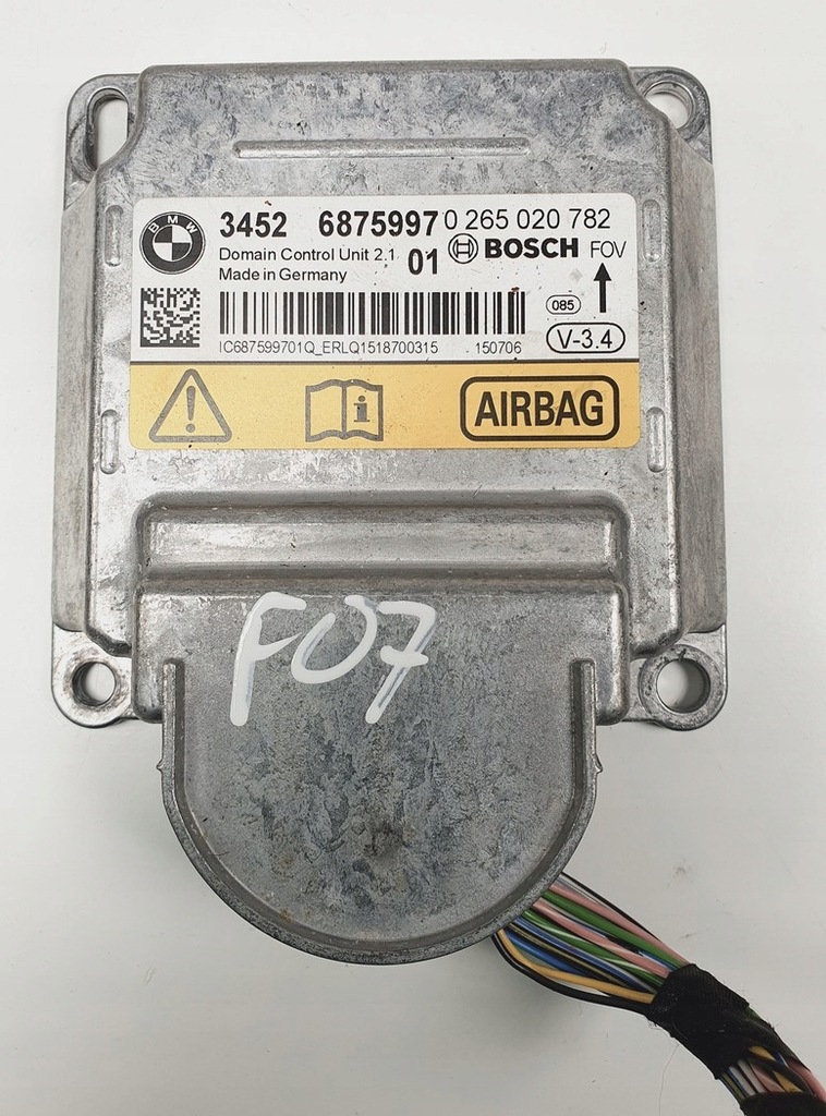 фото №1, Датчик air bag подушка безпеки bmw 5 f07 6875997
