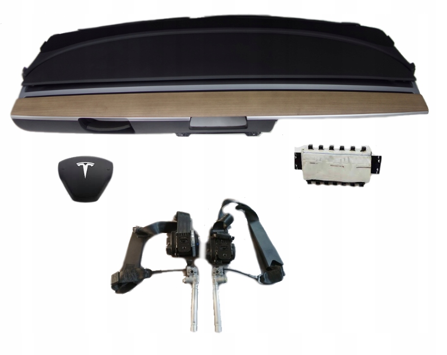 фото №1, Tesla 3 панель приладів подушка безпеки ремені комплект